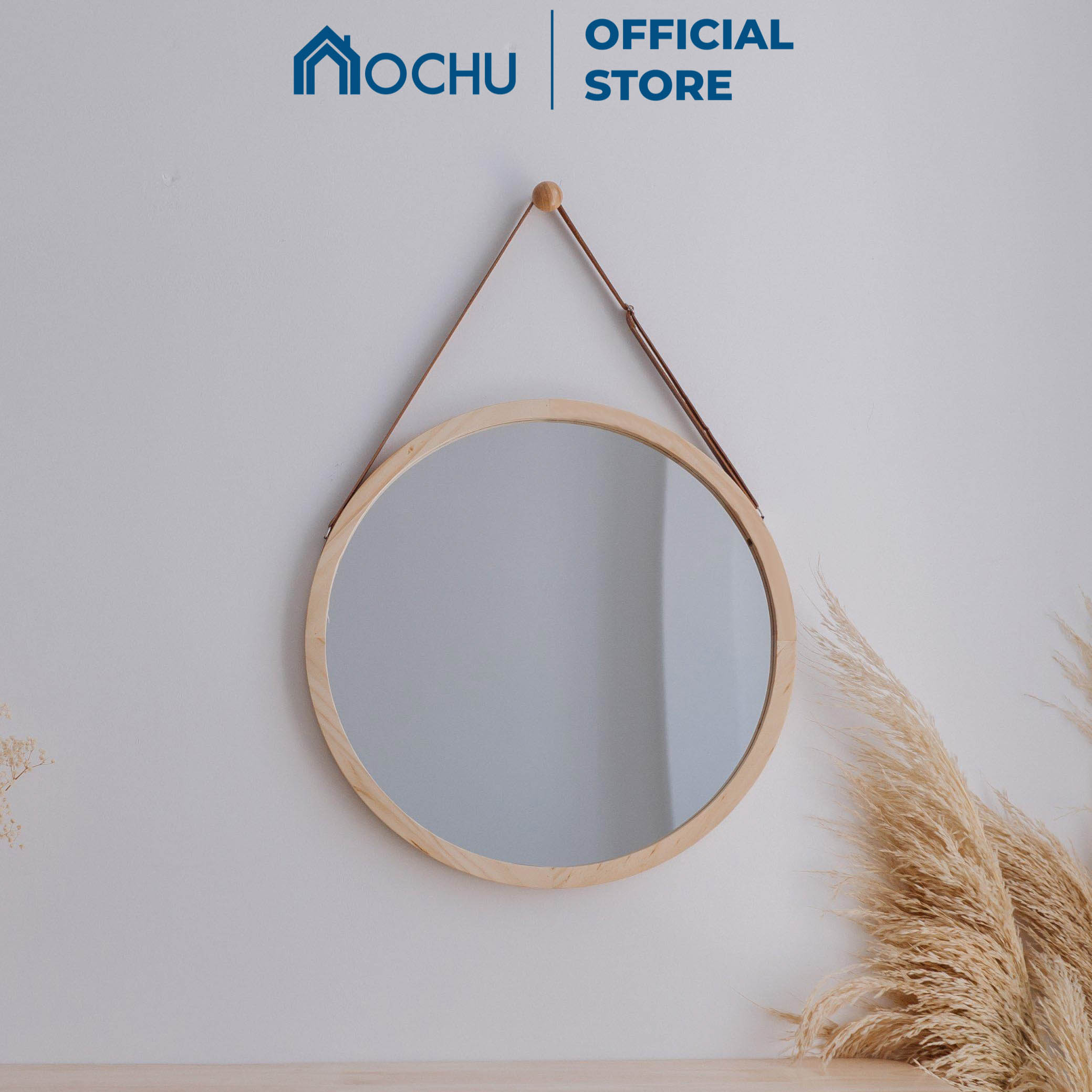 Gương Tròn Treo Tường Khung Gỗ OCHU - Mirror Circle 60