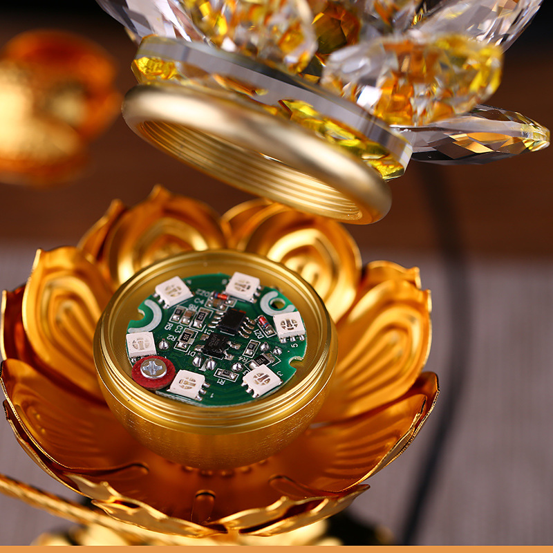 Đèn ban thờ pha lê LED đế hợp kim đồng cao cấp - Siêu sáng, siêu tiết kiệm - Một cặp cỡ lớn