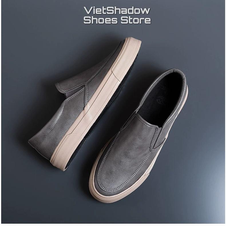 Giày lười nam slip on thương hiệu Shanbu - Chất liệu da PU, đế cao su 4 màu tuyệt đẹp - Mã SP 21879M/21318