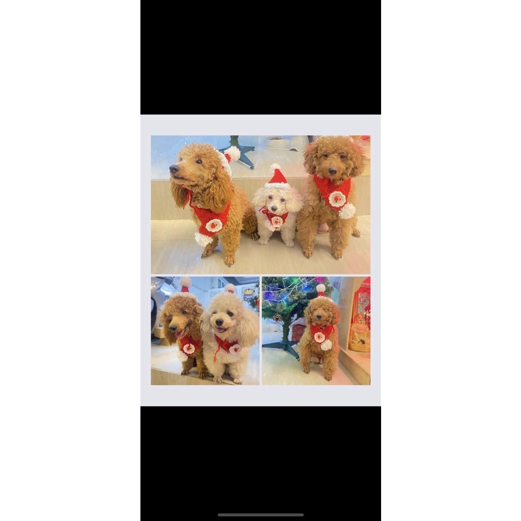Vòng cổ len hoạ tiết Giáng sinh (Noel) siêu dễ thương cho chó mèo by Tiệm Nhà Nice