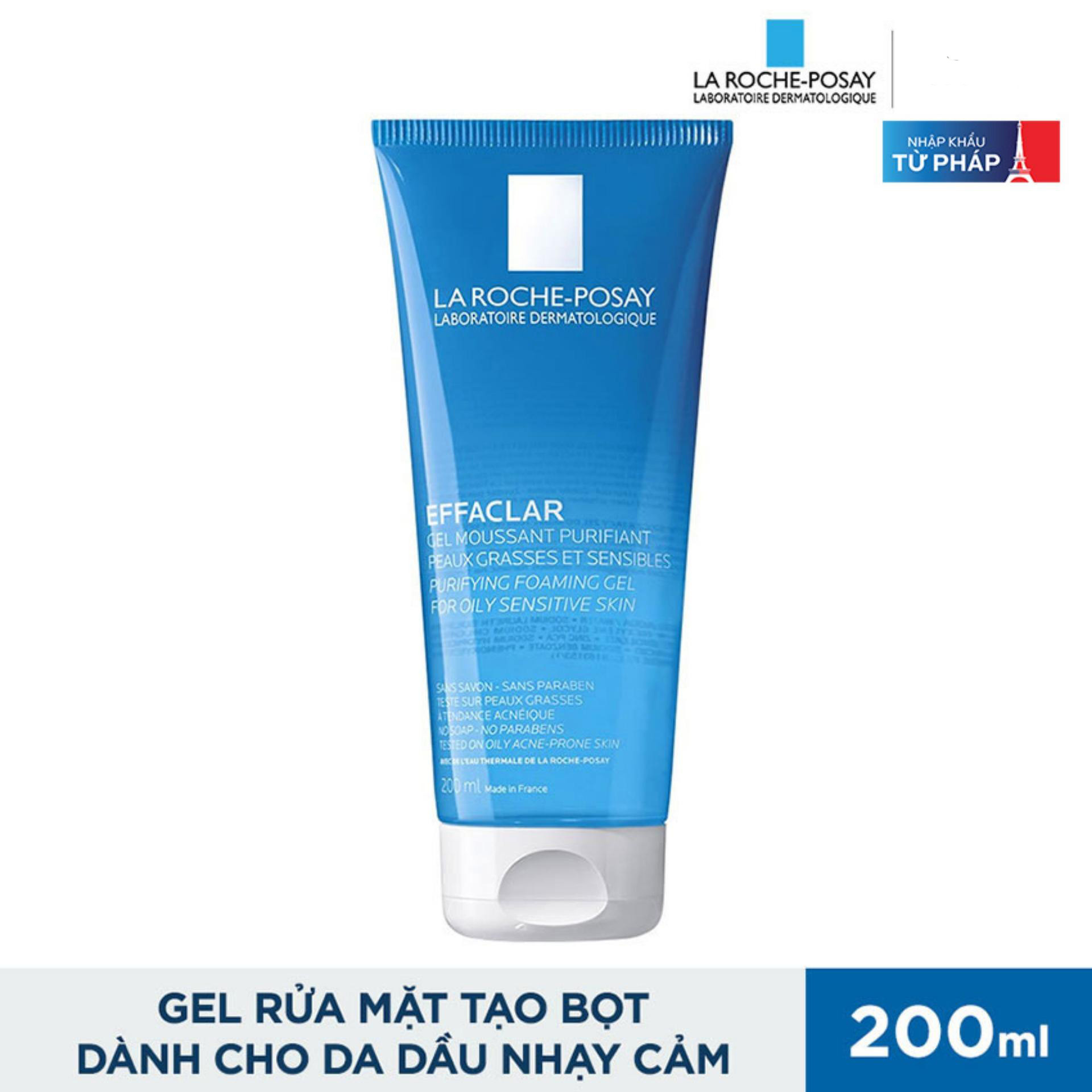 Gel Rửa Mặt Tạo Bọt Làm Sạch Dành Cho Da Dầu Nhạy Cảm La Roche Posay Effaclar Purifying Foaming Gel For Oily Sensitive Skin 200ml