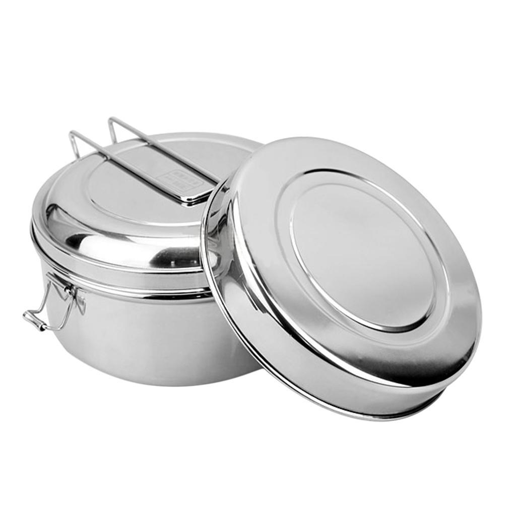 2x Stainless Steel Lunch Box Portable Small Fruit Container Travel Camping