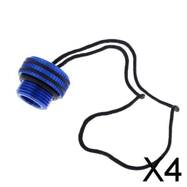 4xScuba Diving Dive Tank Valve Threaded Dust Plug   Protection Cover Blue
