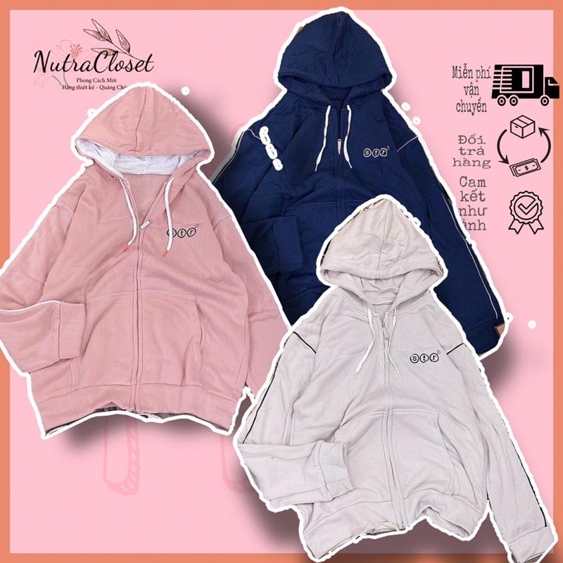 Áo khoác nỉ ngoại có nón sọc viền unisex ulzzang nam nữ