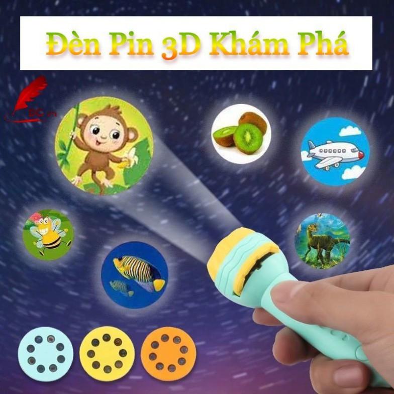 Đèn Pin Chiếu Hình (Loại 1) Cho Bé 24 Hình Động Vật Ngộ Nghĩnh Quà Tặng Cho Bé Khám Phá Phát Triển Tư Duy