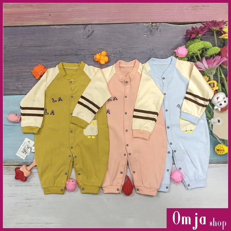 Áo Liền Quần, Body Liền Thân Cúc Bấm, Cotton Dài Tay Cho Bé 5-13KG - B04