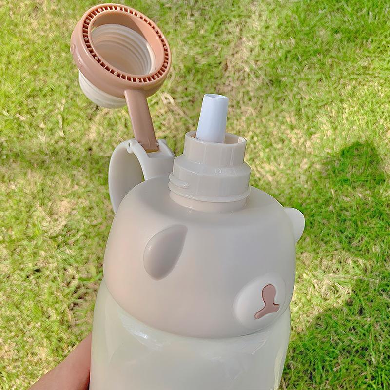 1100ML Giữ Nhiệt Màu Bé Gái Dễ Thương Anime Nhiệt Có Ống Hút Giữ Nhiệt Bình Sữa Hút Chân Không Kid Treo Tường Đôi Cách Nhiệt Nước bình