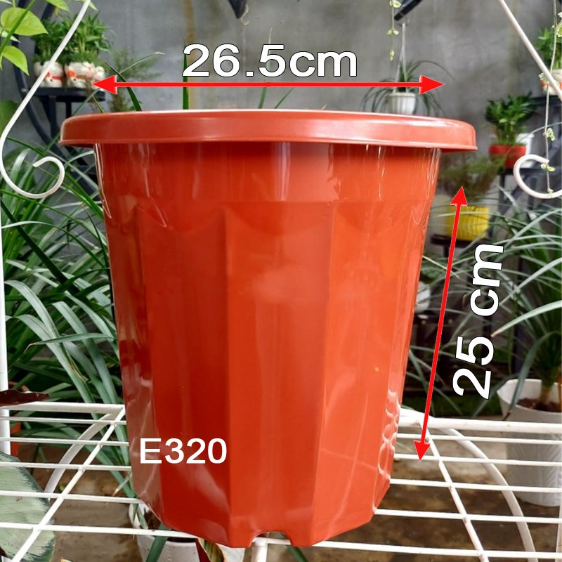 50 CHẬU nhựa trồng cây E320 chất lượng dáng cao giữ ẩm được lâu hơn đường kính 26.5x25cm-77498
