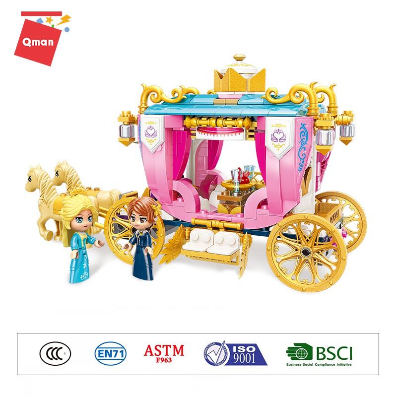 Đồ chơi xếp hình cho bé gái 6 tuổi Xe ngựa hoàng gia Qman 2614