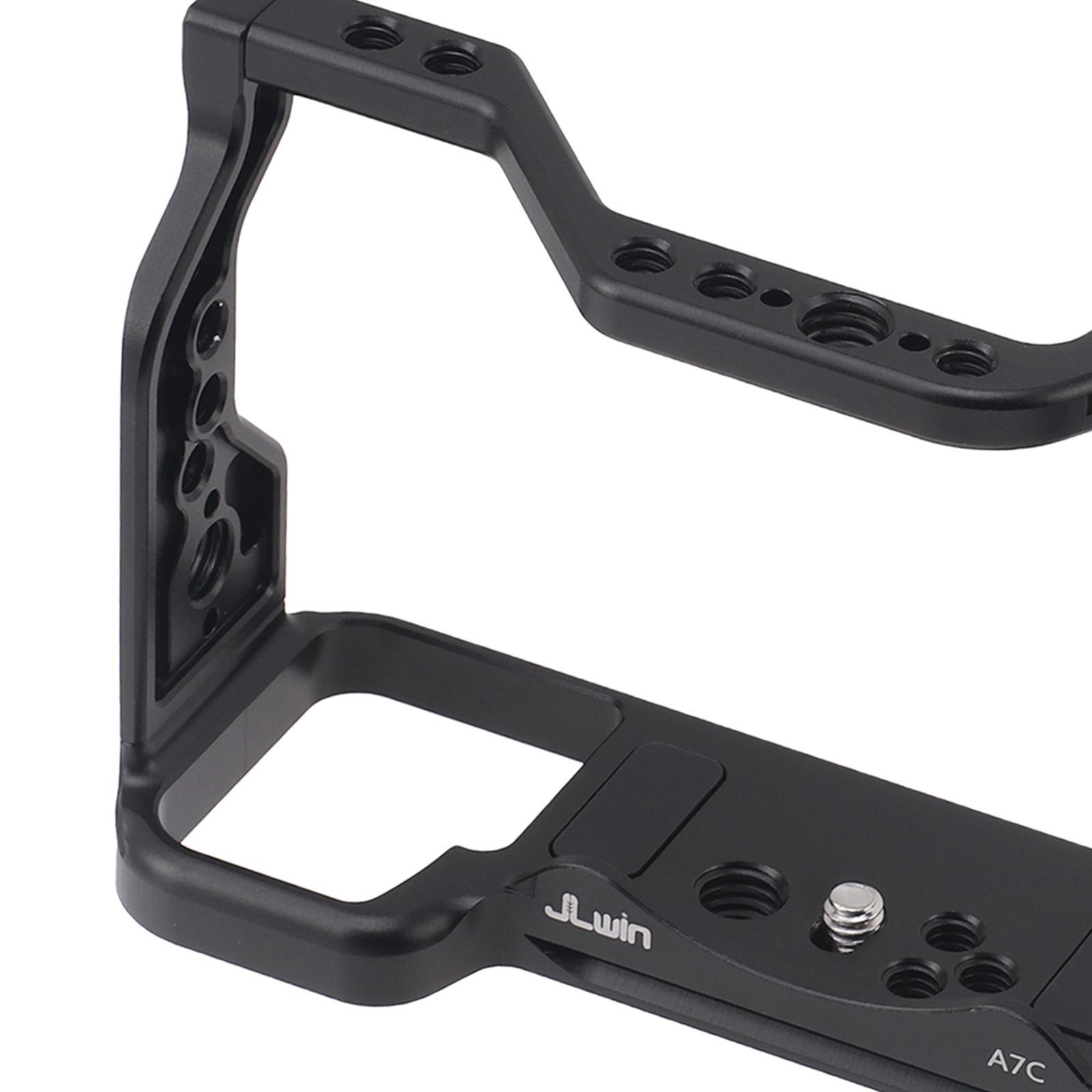 Camera Cage Portable Aluminum Alloy 1/4" and 3/8" Thread Professional Handheld Stabilizer Photography Bracket for A7C