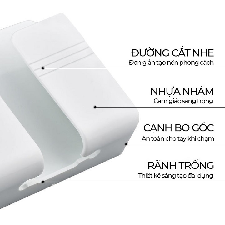 Kệ Dán Tường Vuông Để Điện Thoại, Điều Khiển Remote Siêu Tiện Lợi - Khay Đựng Đa Năng Dán Tường