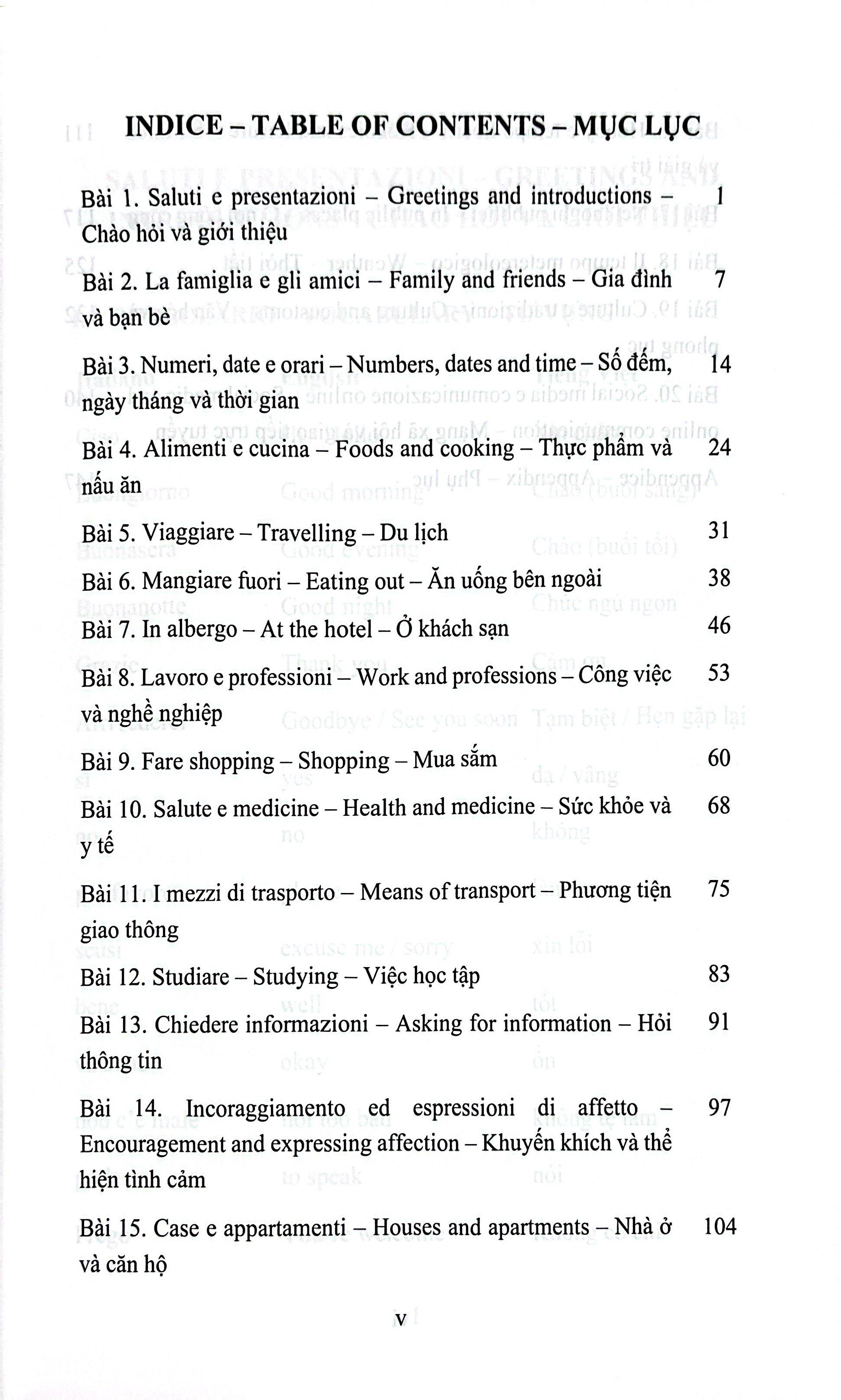 Sách - Practical Daily Expressions And Vocabulary Italian-English-Vietnamese - Từ Vựng Và Câu Giao Tiếp Thực Tiễn Hàng Ngày Ý-Anh-Việt