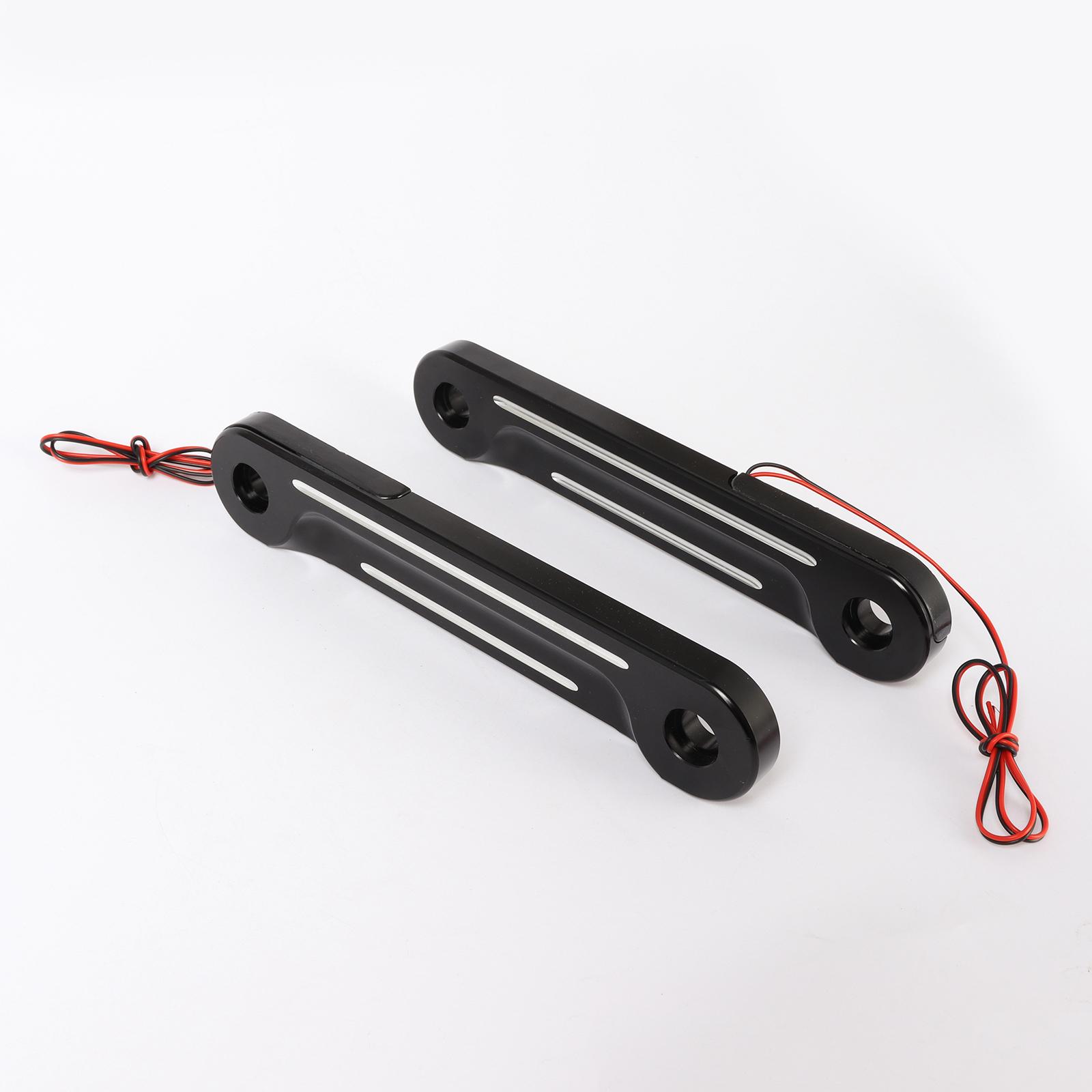 One Pair Motorcycle Front LED Flush Fork Turn Signals Brackets for Harley Touring 1998-Up, Electra Glide 1997-2013, Tri Glide 1997-2013