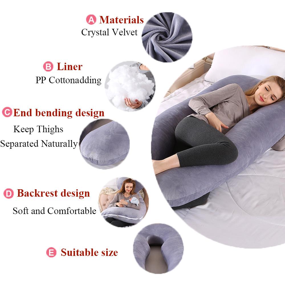 Mang Thai Gối Hỗ Trợ Gối Dành Cho Phụ Nữ Mang Thai Body Cotton Áo Gối Chữ U, Mẹ Gối Mang Thai Bên Đèn Ngủ