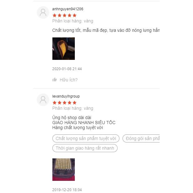Tựa lưng lưới đan hạt gỗ cho ghế ô tô và văn phòng chống mỏi lưng