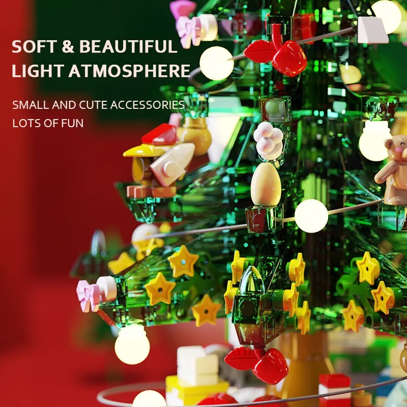 Đồ Chơi Lắp Ráp Xếp Hình Giáng Sinh SEMBO BLOCK Christmas Music Tree – Cây Thông Noel Kèm Đèn và Hộp Phát Nhạc (486 chi tiết)