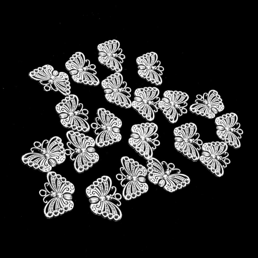 20 Pieces Alloy Butterfly Charms Pendant For Jewelry Making Accessories DIY