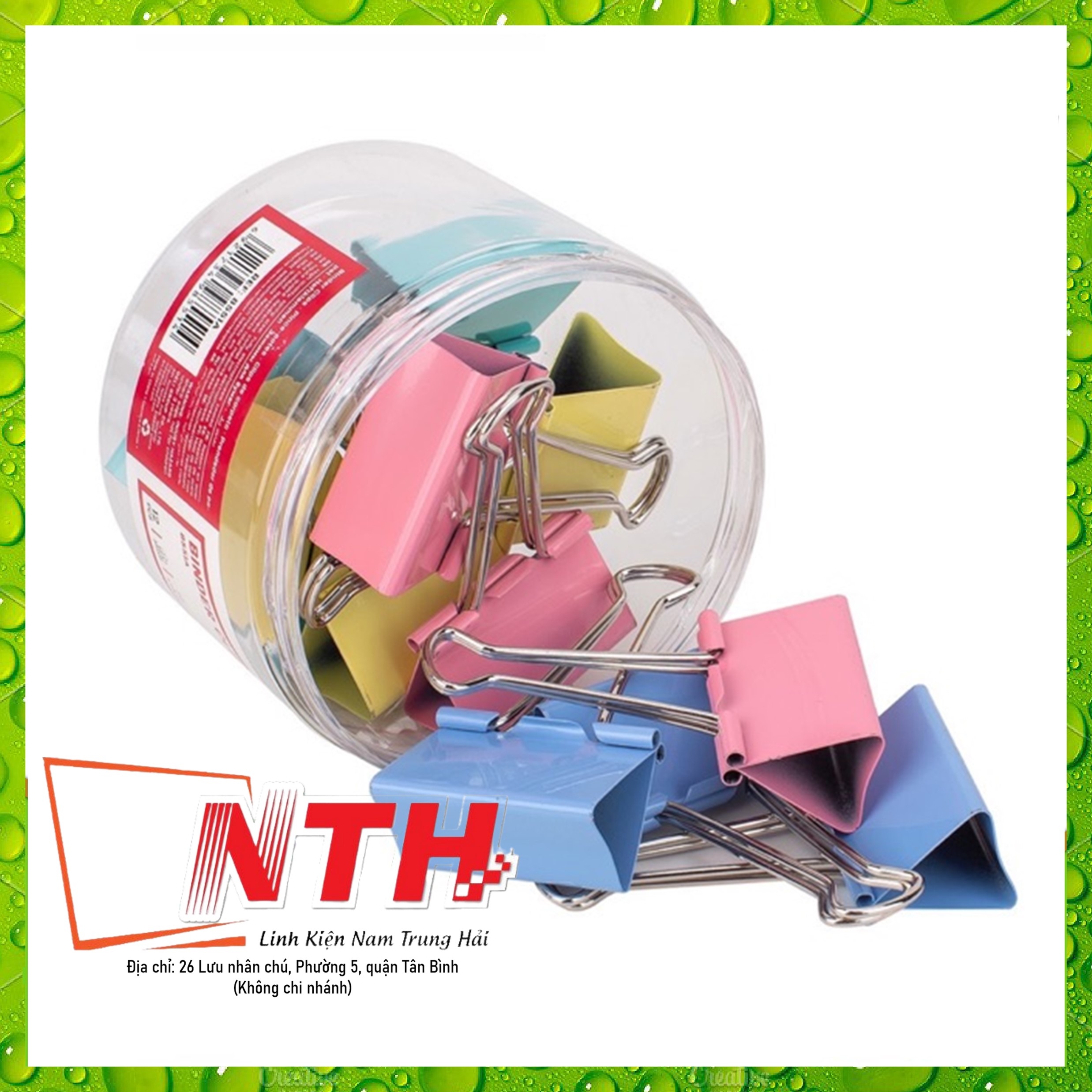 Set 40 kẹp giấy BINDER CLIPS 19mm , nhiều màu