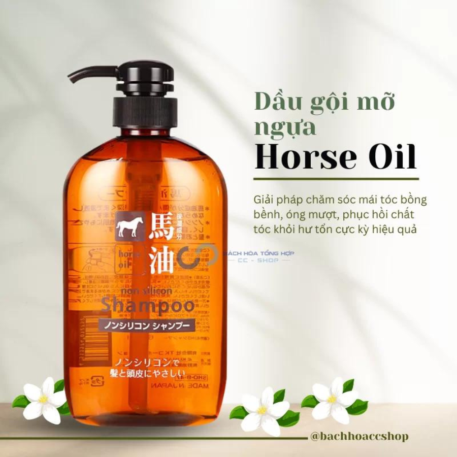 Dầu gội mỡ ngựa Horse Oil 600ml của Nhật Bản