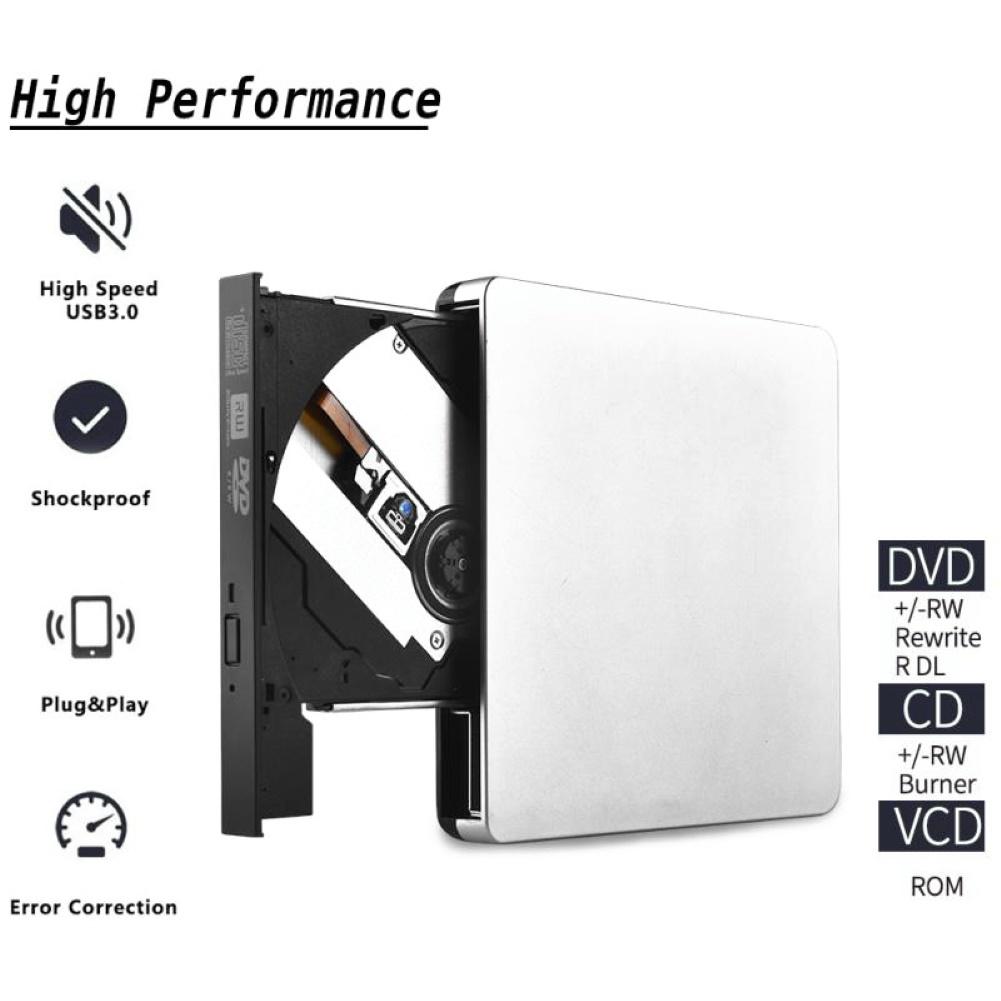 【ky】USB 3.0 External Drive DVD-ROM CD-RW DVD-RW Burner Player Reader for Laptop PC