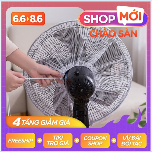 Lưới bọc quạt loại to có dây kéo an toàn cho trẻ nhỏ . Đường kính tối đa 50cm