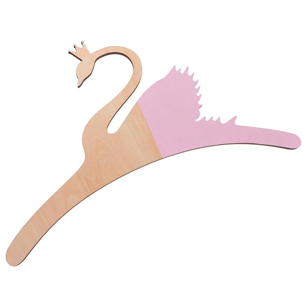 2pcs Swan Wood Hanger Baby Kid Room Nursery Wooden Coat Clothes Hook Hanger
