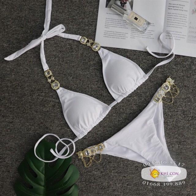 Bikini hai mảnh chip tam giác đính đá sang chảnh