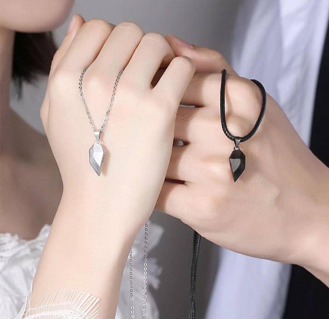 VÒNG CỔ CẶP ĐÔI HÌNH TRÁI TIM TRẮNG ĐEN DÂY CHUYỀN CẶP THỜI TRANG TRANG SỨC PHỤ KIỆN DC14