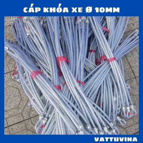 Dây cáp khóa xe chống trộm, chống cắt Ø10 dài 0.6 mét, 0.8 mét, 1 mét