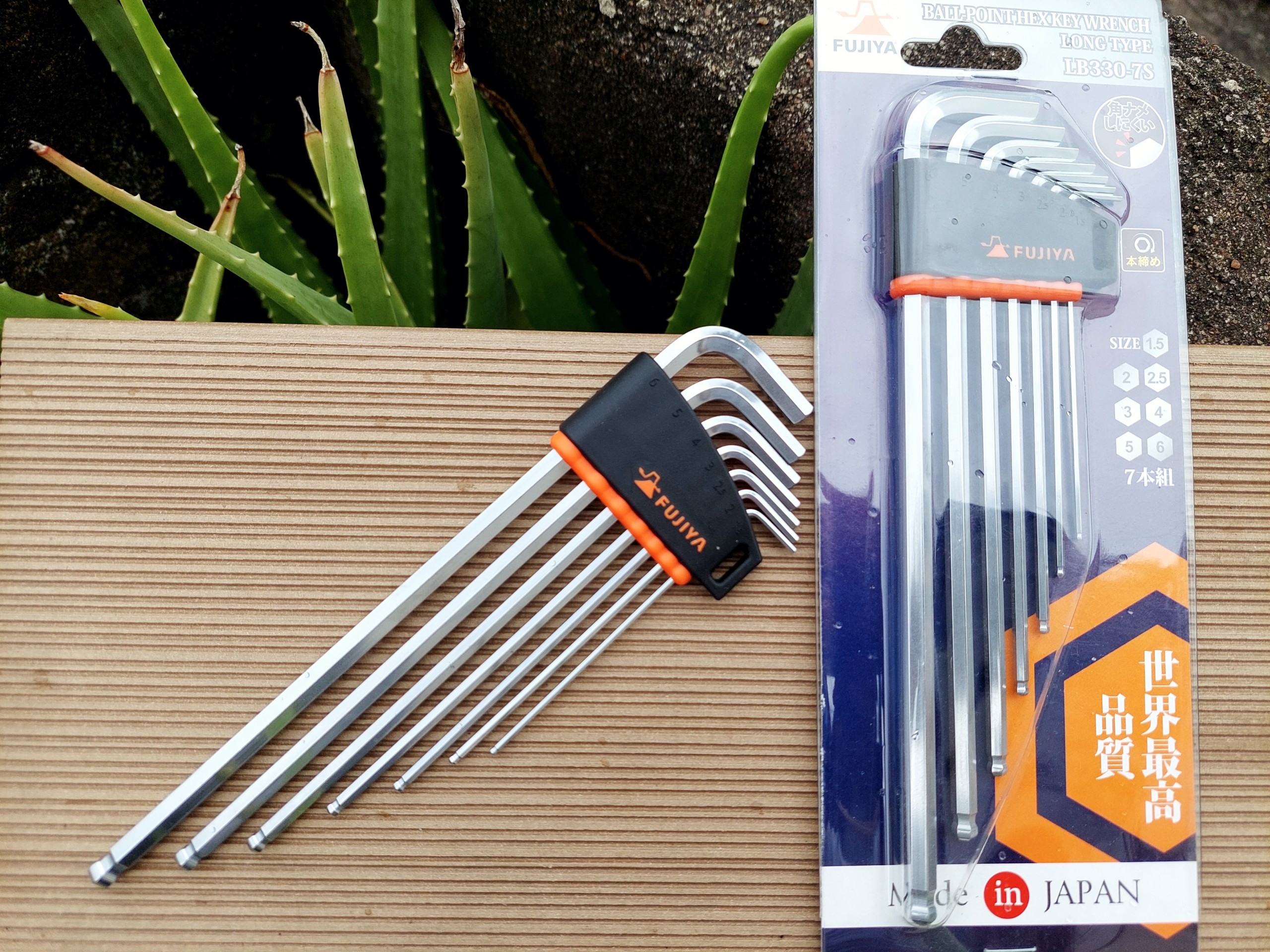 Bộ Lục giác dài đầu bi 7 chi tiết FUJIYA LB330-7S GENUINE- Thanh vặn đầu tròn