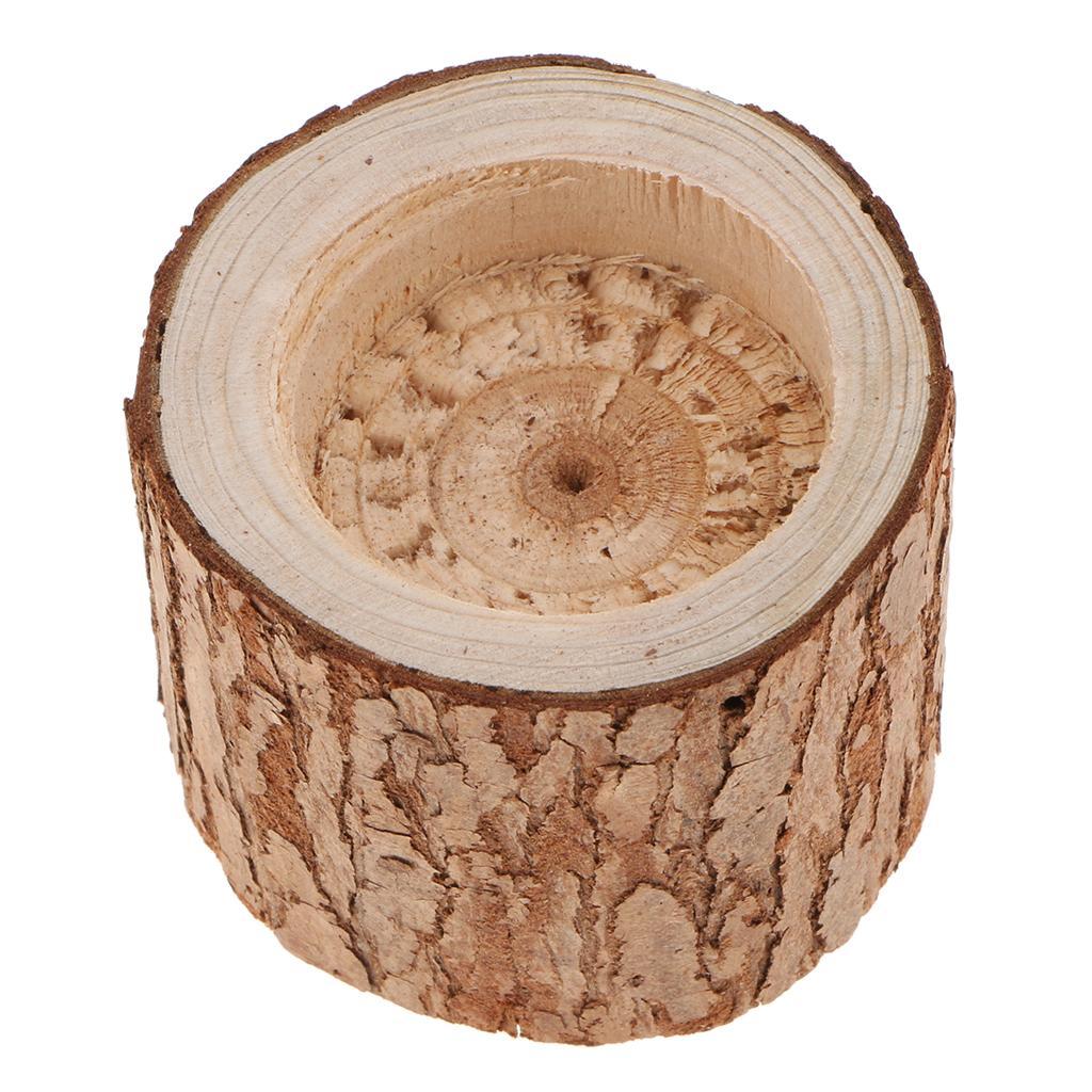 2pcs Tree Branch Wooden Candle Holder Tealight Candle Holder Dia. 5cm & 6cm