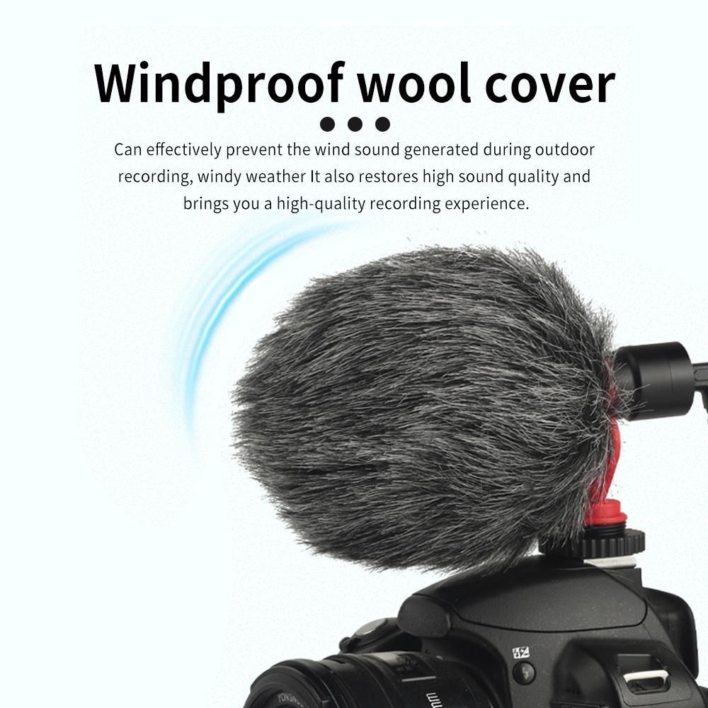 Bộ ngưng tụ video Cardioid Đa năng Mic cắm 3.5mm với Đế chống Sốc cho DSLR ILDC