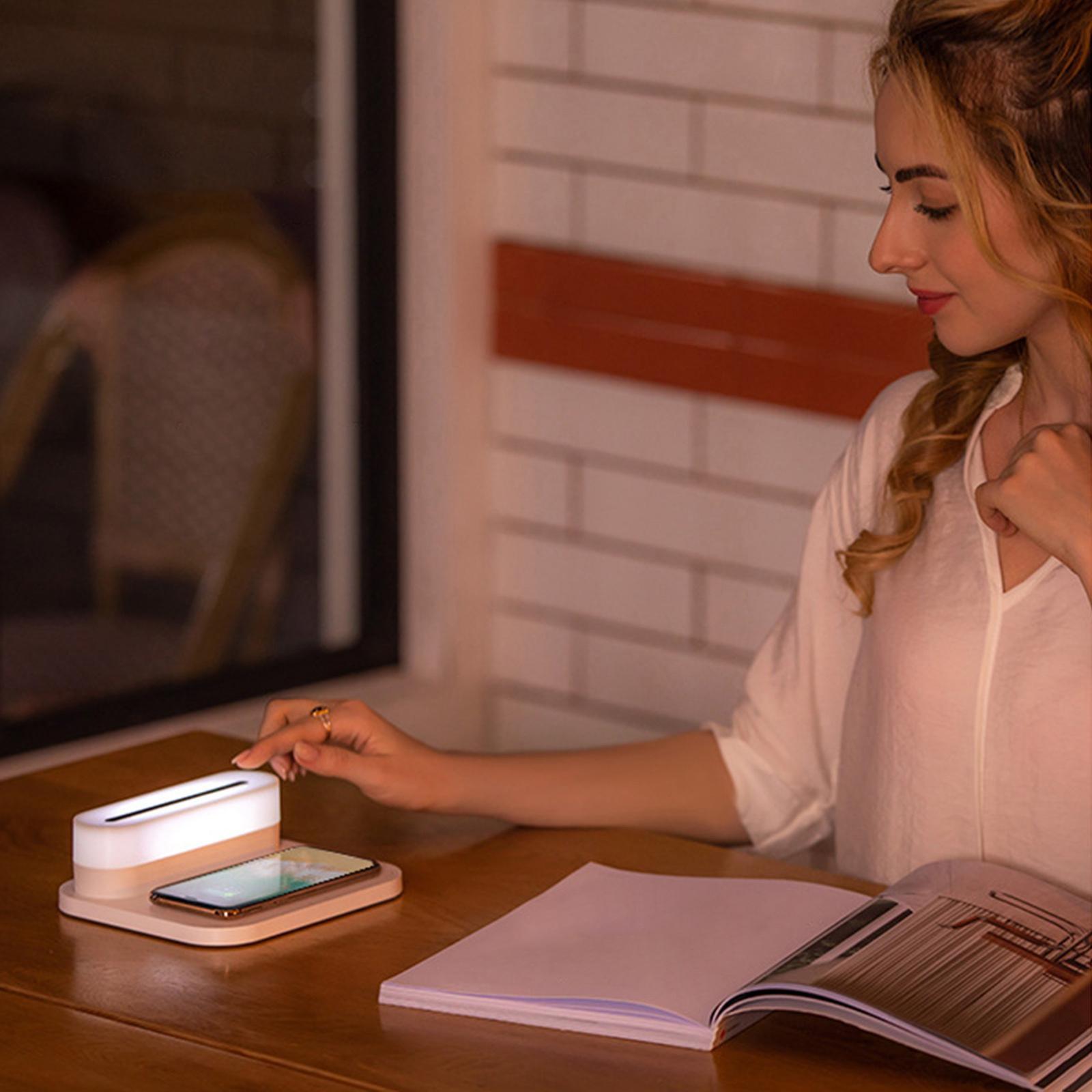 Lamp 15W Fast Wireless Charger Rechargeable Touch Control for Home