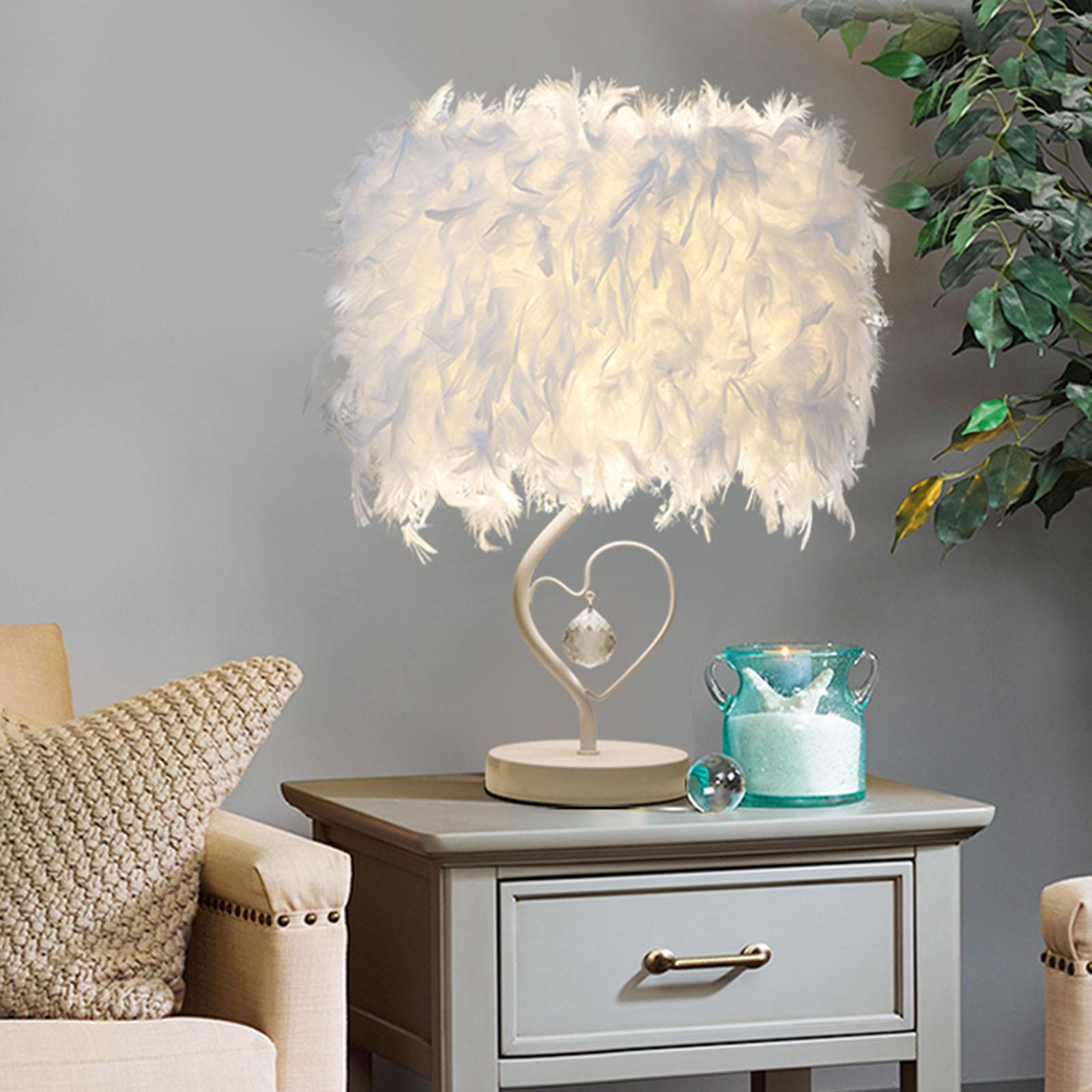 Feather Table Lamp  Nightlight Bedroom Hallway Sconces Decor Pink