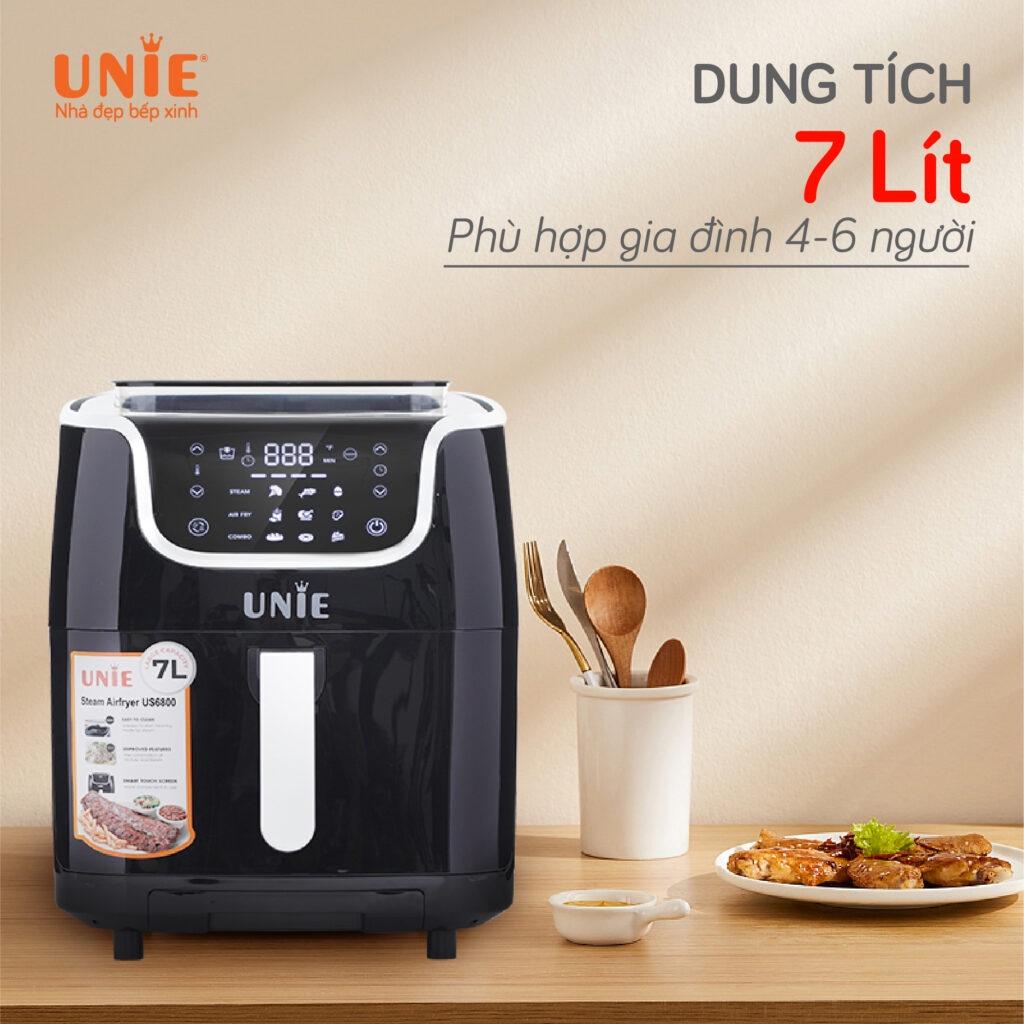 Nồi chiên hơi nước kết hợp nướng hấp UNIE Steam US6800 công suất - Hàng chính hãng