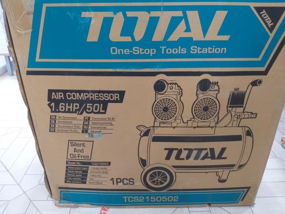 MÁY NÉN KHÍ KHÔNG DẦU 2×600W 50L TOTAL TCS2150502 - HÀNG CHÍNH HÃNG