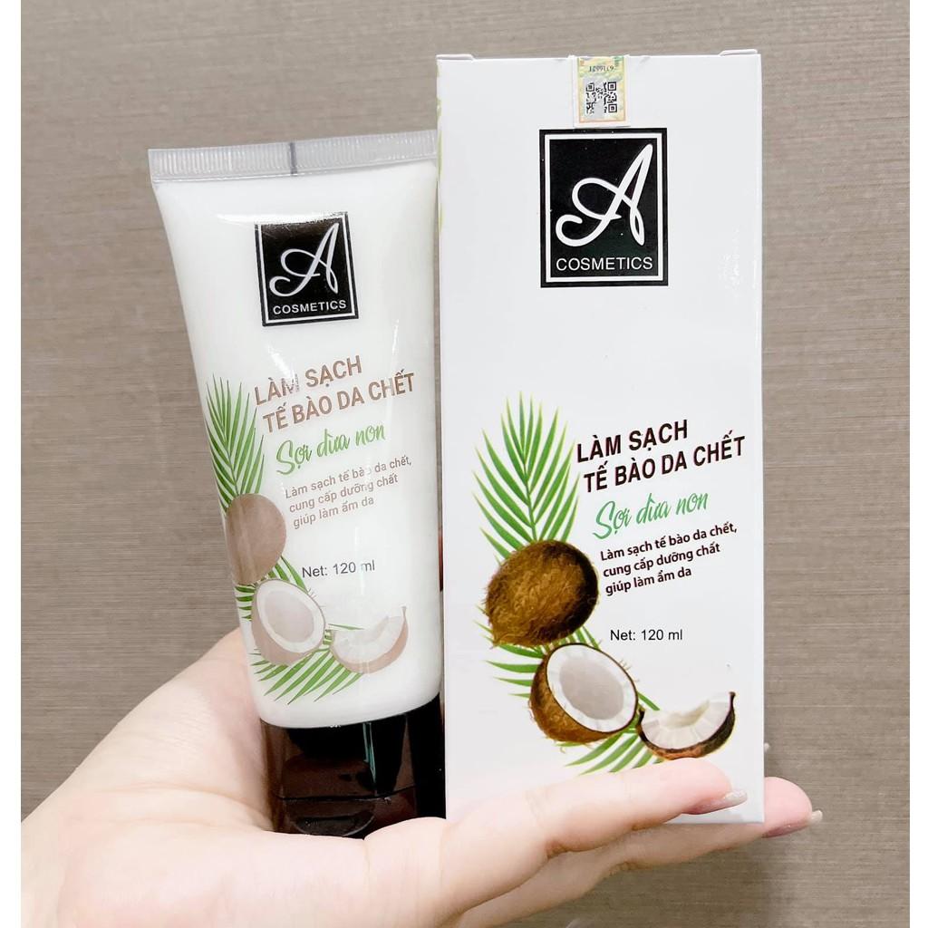 Muối tẩy tế bào chết da mặt Sợi dừa non Acosmetics - Giúp làm sạch da mặt và làm mờ thâm sạm