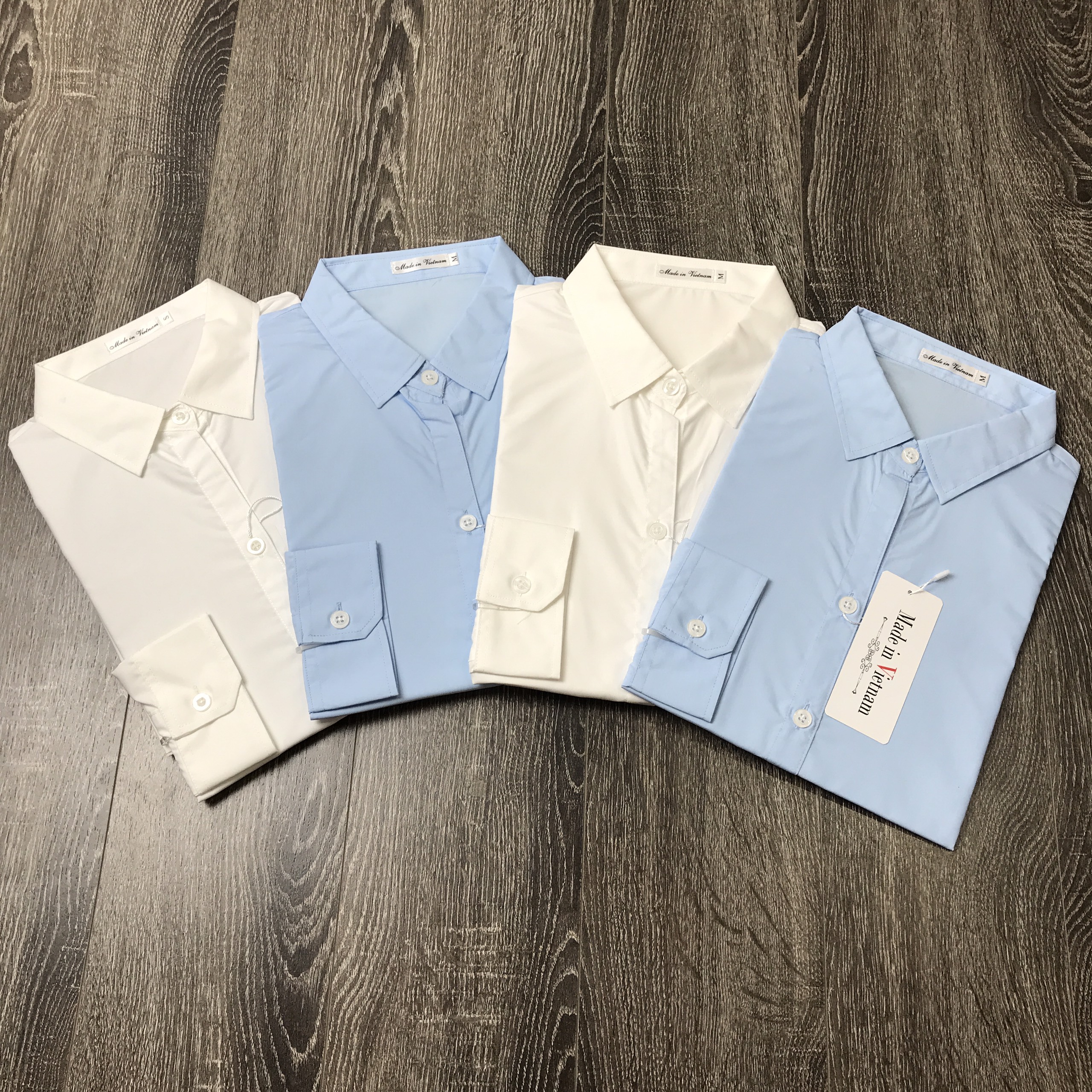 Áo sơ mi nữ Blue Chic dài tay form rộng kiểu sơmi màu trắng xanh đẹp thời trang công sở đi học