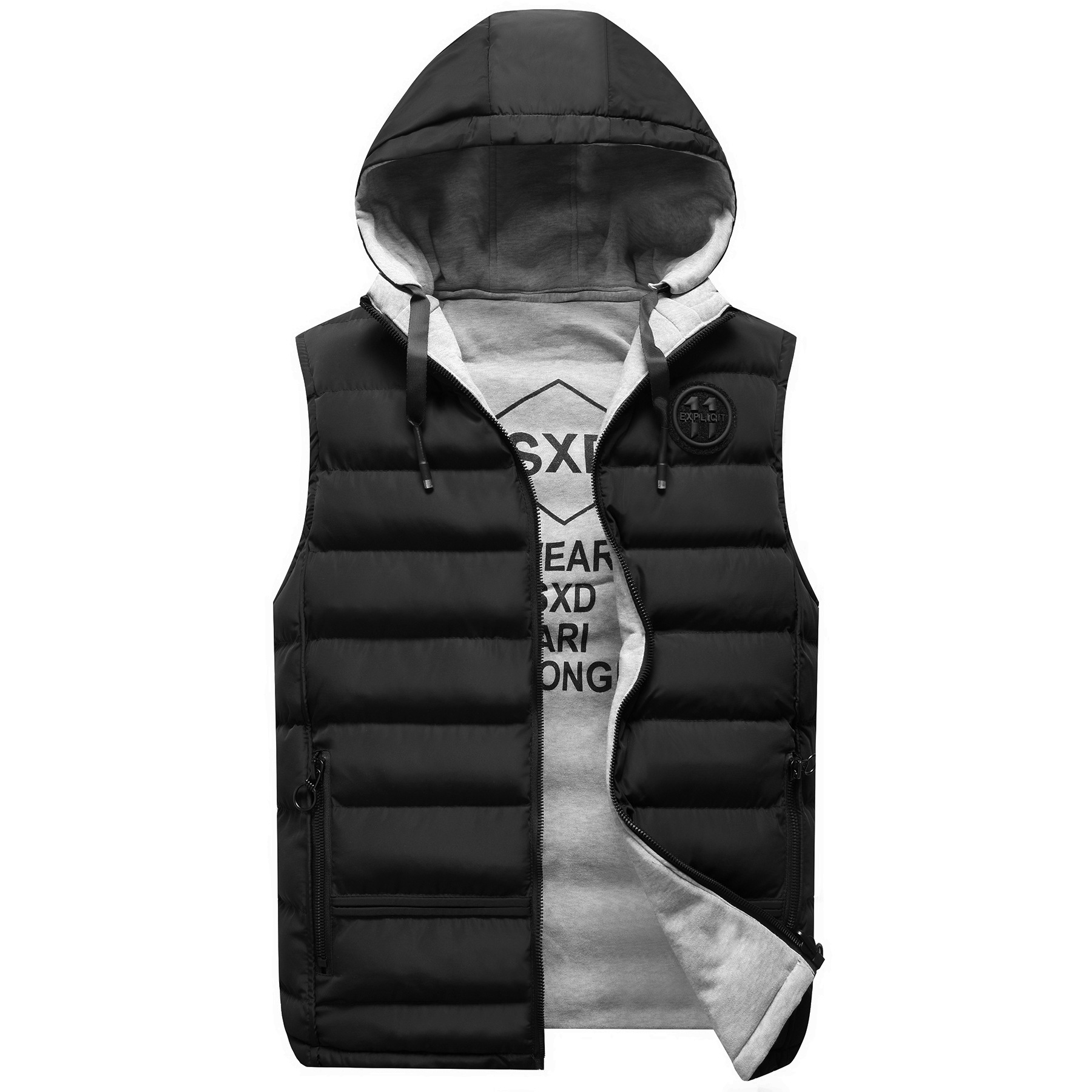 Men's Winter New Hooded Spinning Casual Slim Korean Jacket Youth Double-sided Waistcoat