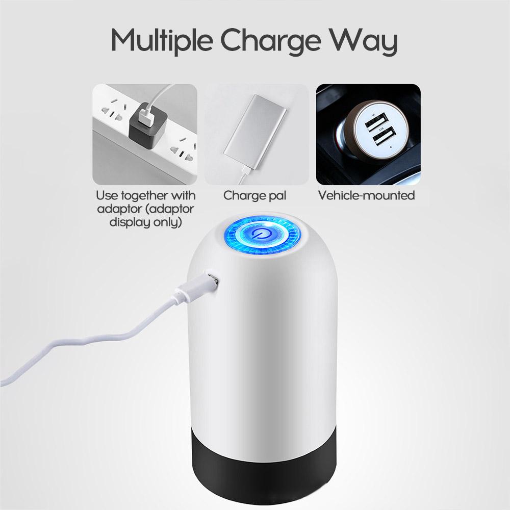 Máy bơm hút bình nước, dạng vòi tự động, chất liệu nhựa ABS bền chắc, sạc USB
