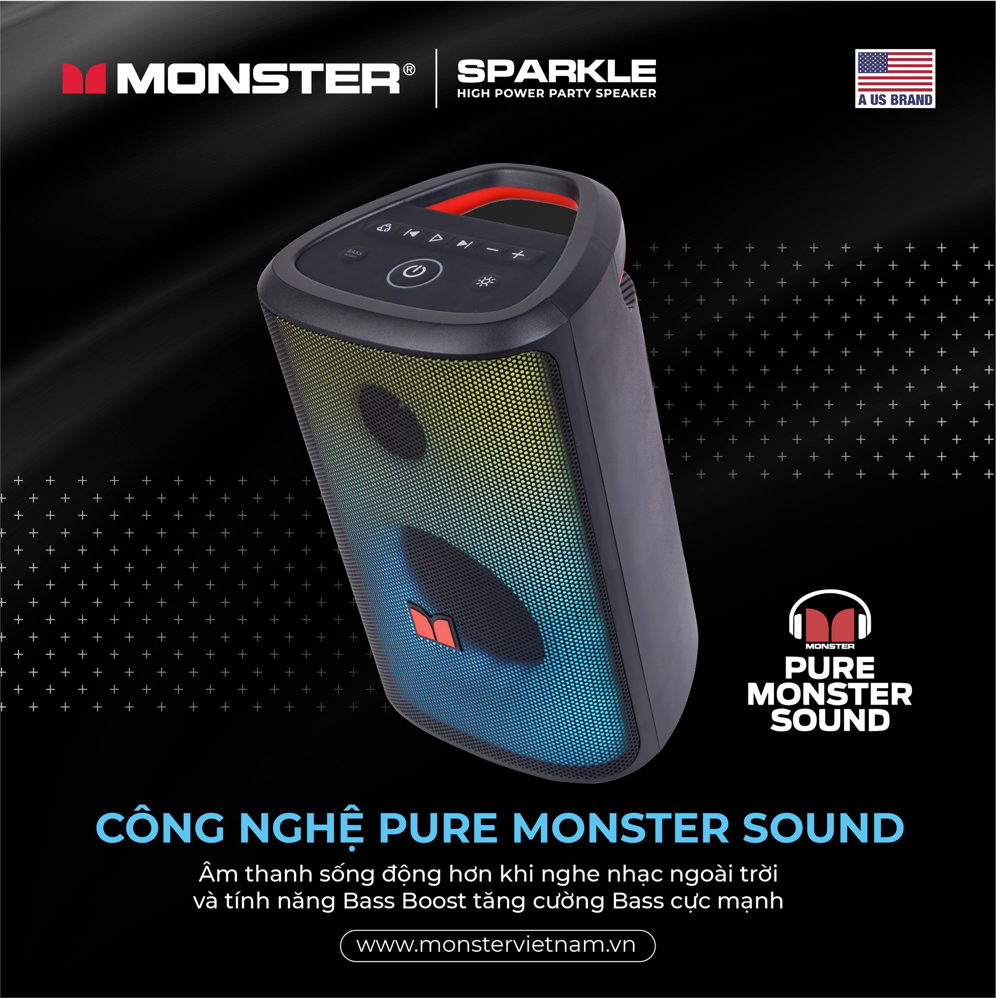 Loa Bluetooth Monster Sparkle (Thời lượng pin 12 giờ) - Hàng chính hãng