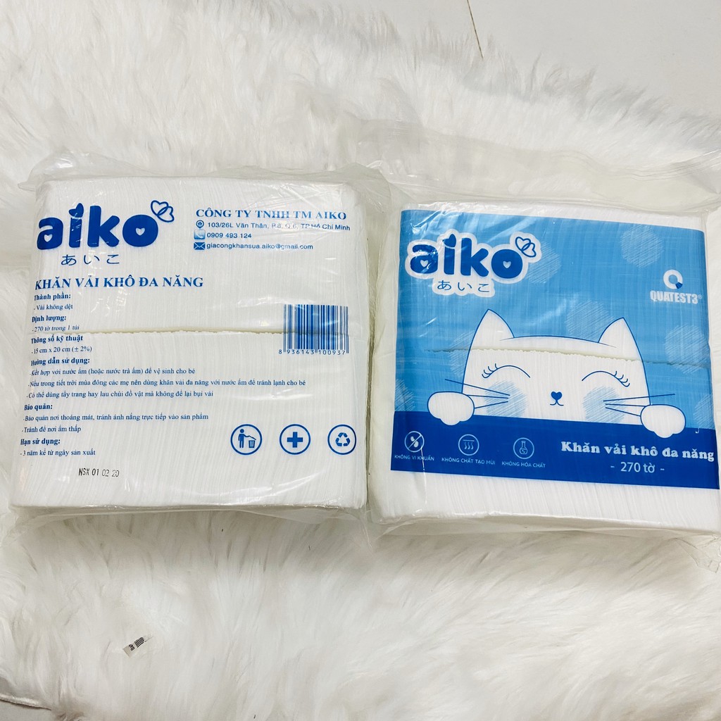 Khăn vải khô đa năng Aiko 270 tờ