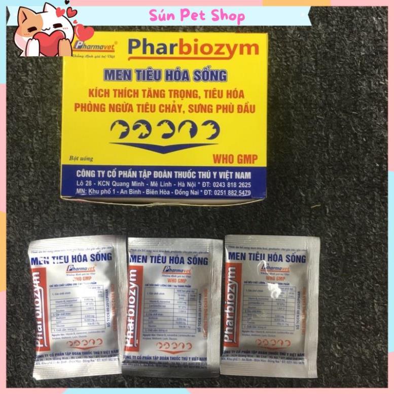 Men tiêu hóa sống cho chó mèo Pharbiozym gói 5gr