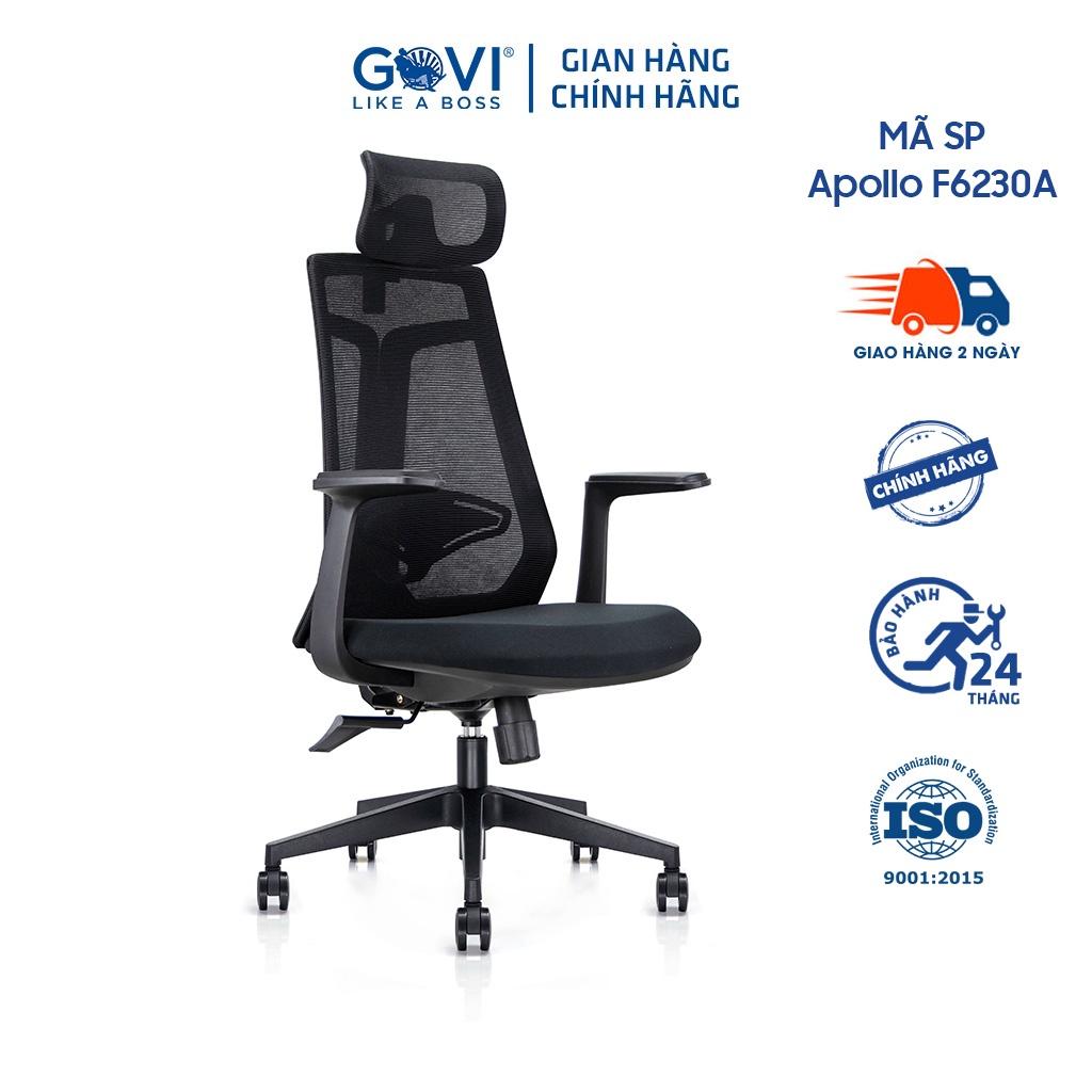 Ghế xoay văn phòng công thái học GOVI Felix F6230A - Tựa đầu điều chỉnh, tựa tay cố định, ngả lưng 135 độ, khóa 2 vị trí