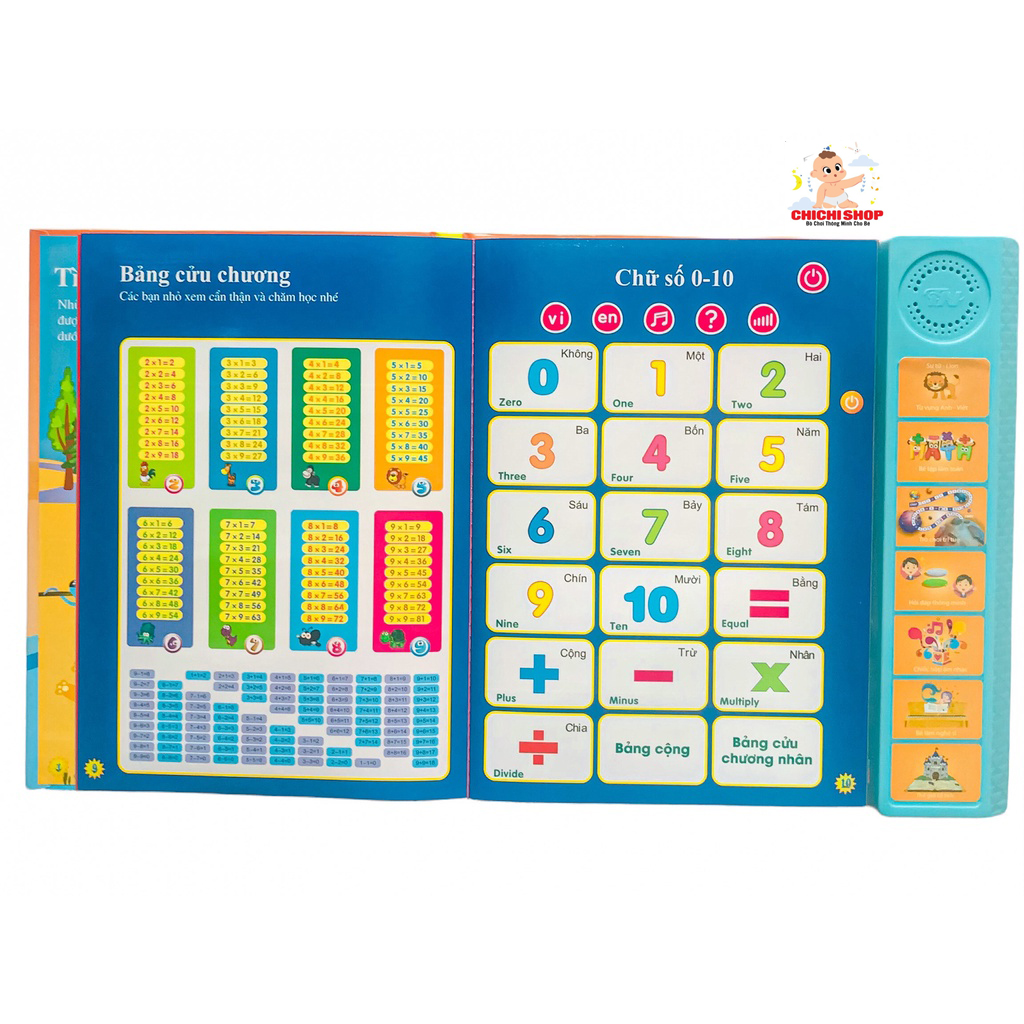 Bảng Nói Điện Tử Song Ngữ Anh - Việt 28 Trang Nhiều Chủ Đề Cho Bé Phát Triển Ngôn Ngữ