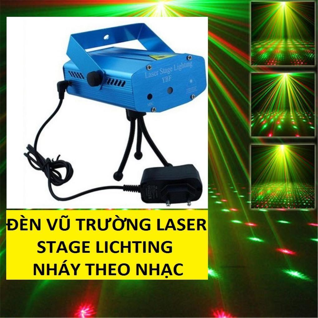 Đèn Vũ Trường Chiếu Laser Cảm Biến Âm Thanh, nháy theo nhạc ánh sáng nét trang trí đèn sân khấu