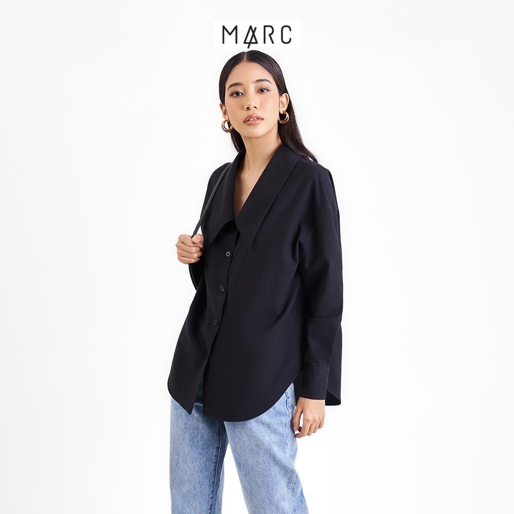 Áo kiểu sơ mi form rộng nữ MARC FASHION phối lá cổ CBLH093322