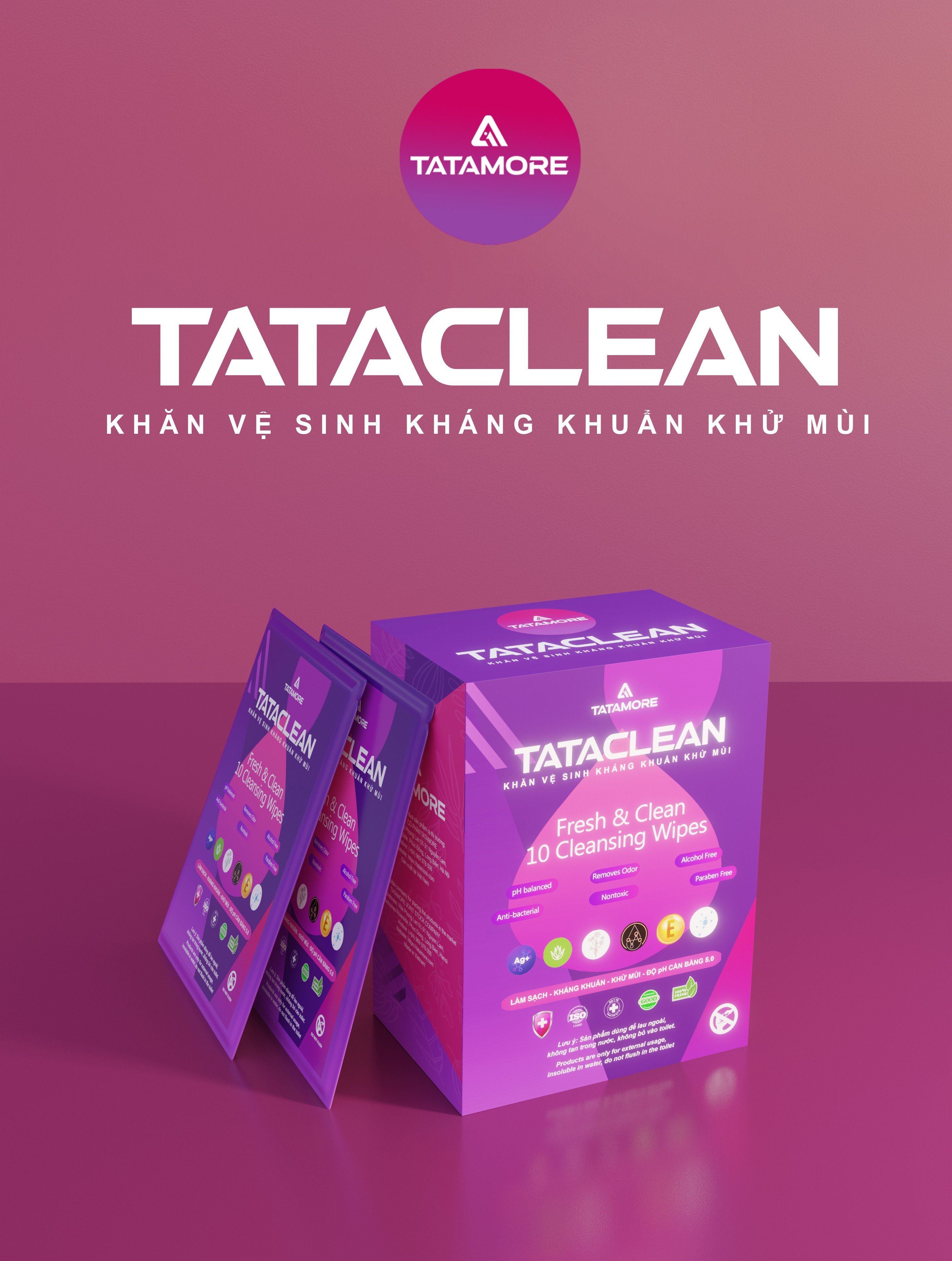 3 Hộp Khăn vệ sinh kháng khuẩn khử mùi Tataclean