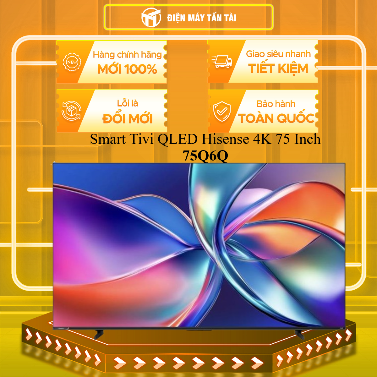 Smart Tivi QLED Hisense 4K 75 Inch 75Q6Q - HÀNG CHÍNH HÃNG - CHỈ GIAO HCM