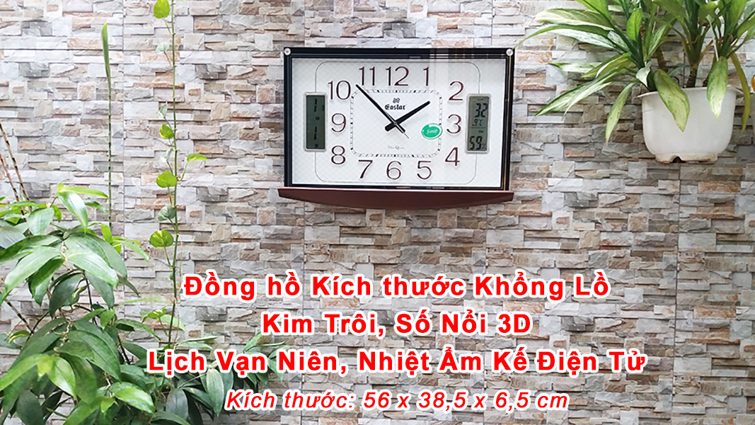 Đồng hồ Khổng Lồ Eastar, Kim Trôi, Số nổi 3D, Lịch Vạn Niên và Nhiệt Ẩm Kế